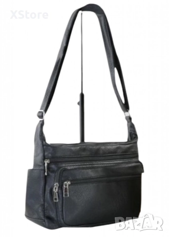 Класическа ежедневна чанта с регулираща се презрамка и ципове, снимка 9 - Чанти - 52585324