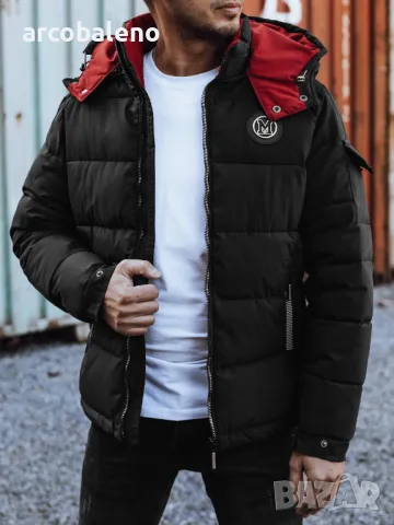 Мъжко зимно ватирано яке с качулка, 4цвята , снимка 2 - Якета - 47434573