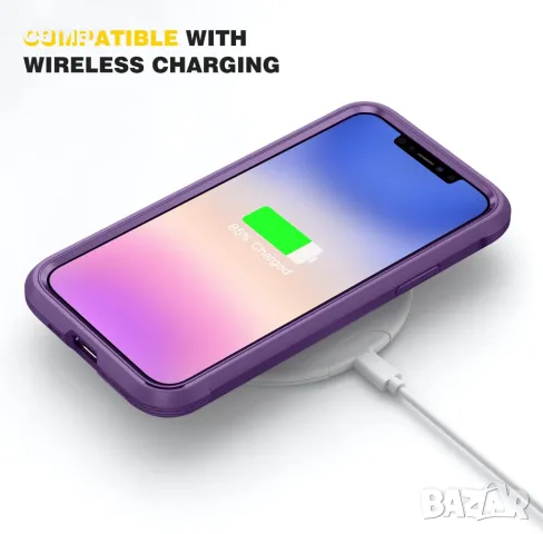 Калъф Diaclara за iPhone 11, 360° пълна защита, с протектор за екран, лилав, снимка 5 - Калъфи, кейсове - 49792719