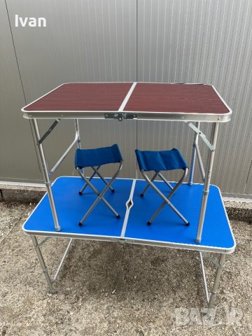Къмпинг маса с табуретки 90х60см 120х60см