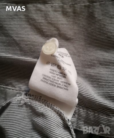 Нова сива H&M риза с бяло райе 38 S номер, снимка 5 - Ризи - 30140046