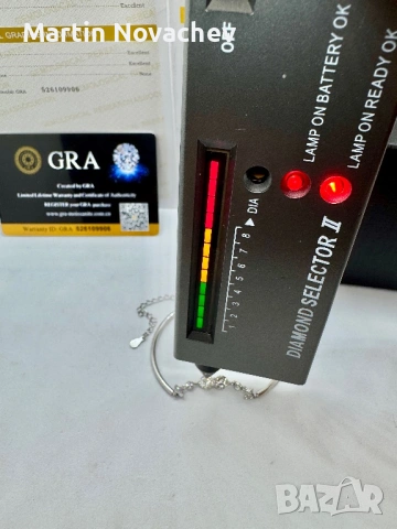 Сребърна гривна с мойсанит (Диамант) 1 карат, снимка 12 - Гривни - 53039861