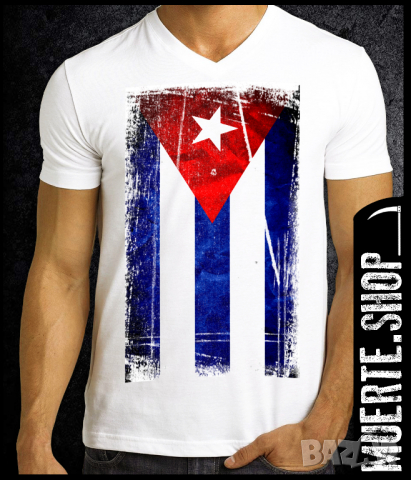 Тениска с щампа CUBAN FLAG, снимка 1 - Тениски - 36499315