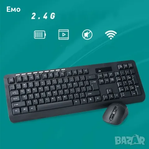 Безжични 2,4GHz wireless клавиатура и оптична мишка KMT4, снимка 2 - Клавиатури и мишки - 47817588
