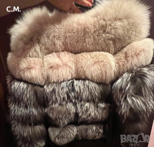 Палто от естествен косъм лисица, снимка 4 - Палта, манта - 52195357
