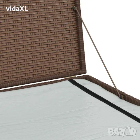 vidaXL Градински сандък, кафяв, 150x100x100 cм, полиратан, снимка 9 - Ракли - 56147640