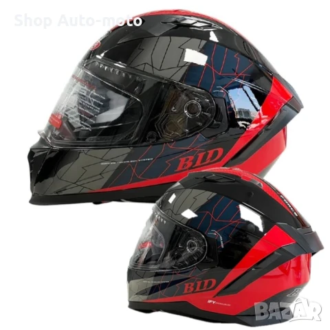 Мото каска Automat, Двоен визьор, S, M, L и XL размер, M69, Черен/червен, снимка 2 - Аксесоари и консумативи - 50673205