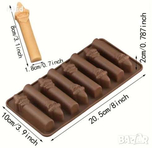 коледни свещи свещички свещ пръчици коледна силиконов молд форма фондан шоколад гипс, снимка 3 - Форми - 52766865