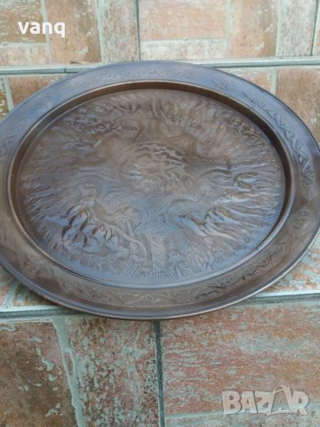Медна чиния за стена, снимка 2 - Антикварни и старинни предмети - 31016534