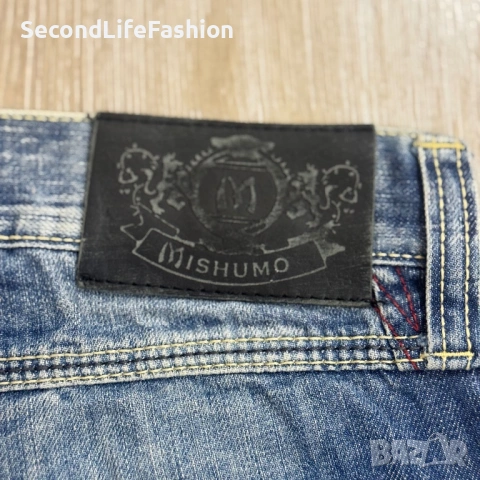 Мъжки дънки MISHUMO, сини, накъсани прави размер W32 L32, снимка 6 - Дънки - 53253209