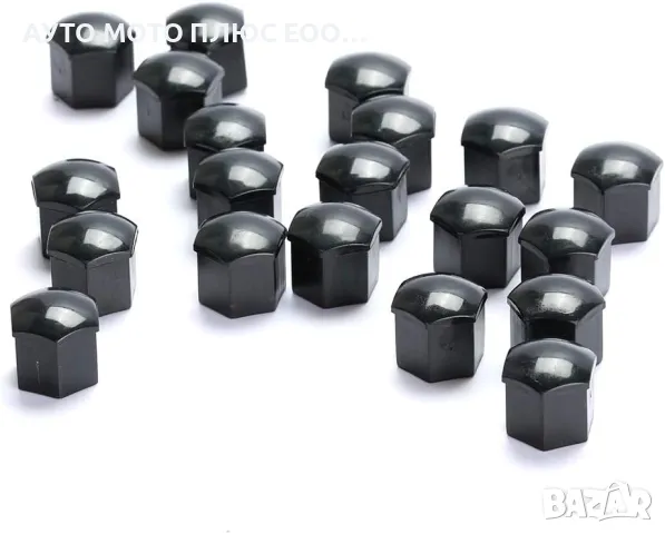 Декоративни капачки за болтове на джантите 17мм-ЧЕРНИ 20бр., снимка 5 - Аксесоари и консумативи - 47482763