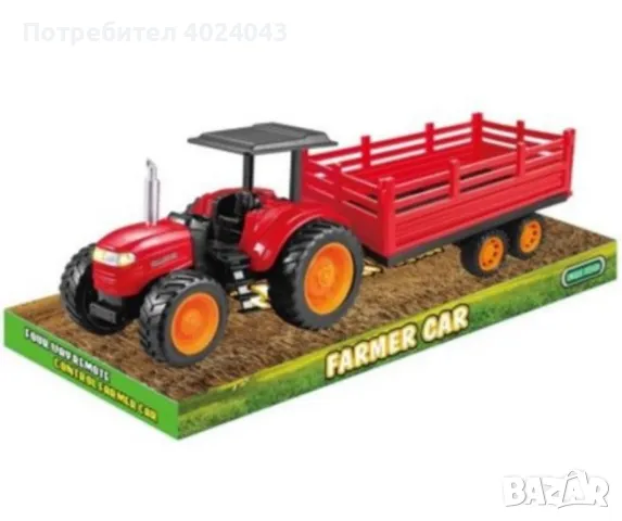 Голям детски трактор с ремарке