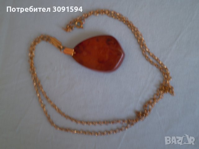 Стара руско позлатена капка висулка  с кехлибар  10 гр, снимка 5 - Антикварни и старинни предмети - 36880170