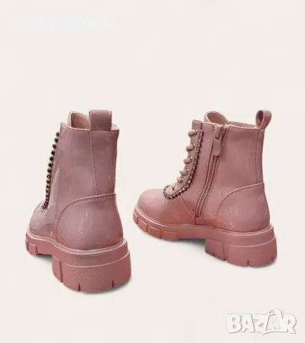 детски боти с цип и връзки в розов цвят, снимка 4 - Детски боти и ботуши - 47780817