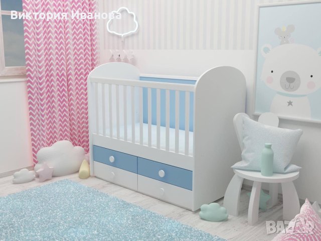 Детско легло Диана с люлеещ механизъм и матрак, снимка 5 - Мебели за детската стая - 40390574
