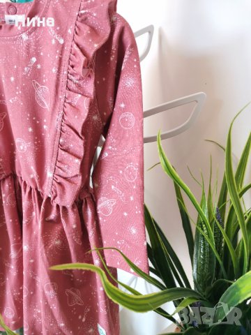 Рокля с космос апликации 🪐, снимка 2 - Детски рокли и поли - 39681369