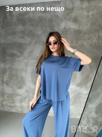 Miu Miu Дамски Комплект С Бродирано Лого С 2 Части Тениска И Долнище Миу Миу - 2 Цвята Код A464, снимка 3 - Комплекти - 50089716