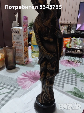 Китайска статуетка,изобразяваща рибар,често свързана с добър късмет., снимка 9 - Колекции - 53194359