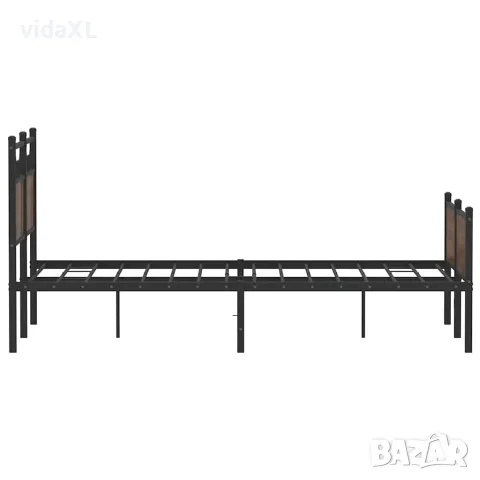 vidaXL Рамка за легло без матрак кафяв дъб 120x200 см инженерно дърво, снимка 7 - Спални и легла - 56147569