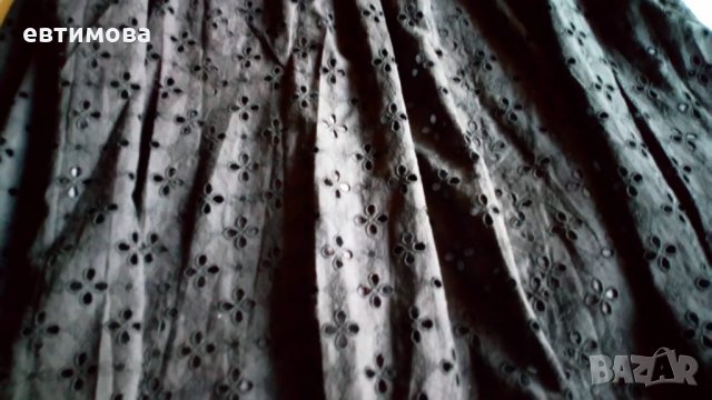 Дамска пола, черна, шевица, 100% памук, размер S