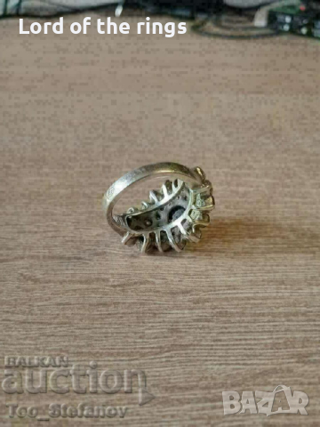 Голям сребърен пръстен с камъни, снимка 4 - Пръстени - 44685997