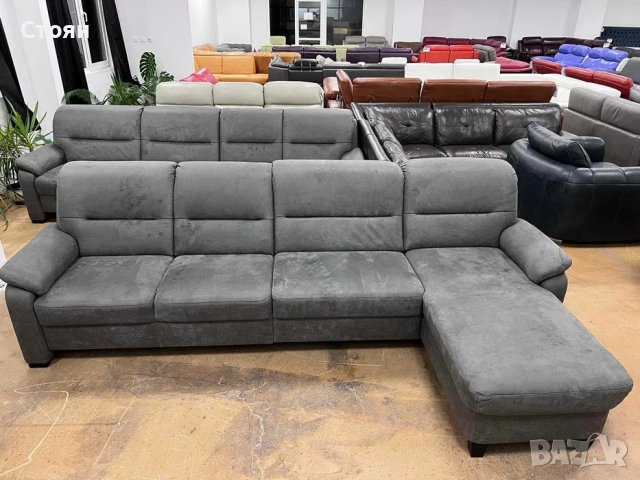 Сив диван от плат четворка с лежанка и функция ракла "PP-HS10002", снимка 8 - Дивани и мека мебел - 39971708