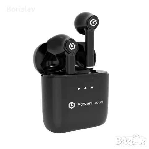 Безжични Слушалки PowerLocus PLX, True Wireless Earbuds, Touch Control, Микрофон, Черни