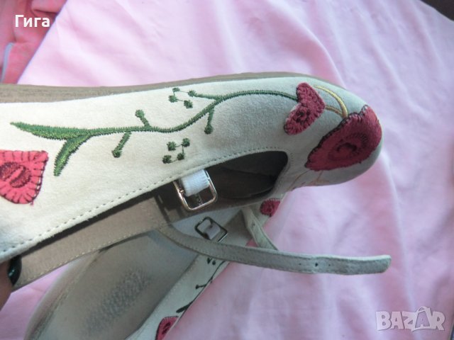 бродирани обувки, изцяло от естествени материали, снимка 7 - Дамски елегантни обувки - 37666523