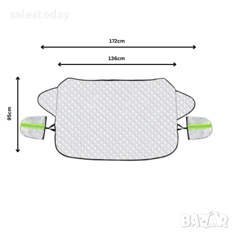 Сенник за предно стъкло, външен протектор против сняг и слънце, 172cm