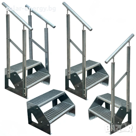 Метално стълбище 2 и 3 стъпала | Свободностоящо | Поцинковано