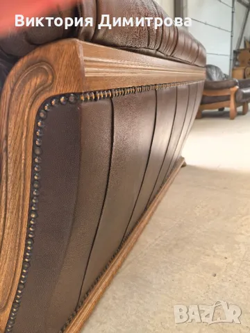 Комплект: Триместен диван + 2 фотьойла , снимка 18 - Дивани и мека мебел - 49691067