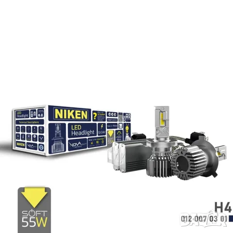 LED крушки Niken NOVA SOFT H4 55W 6500K комплект 2 броя