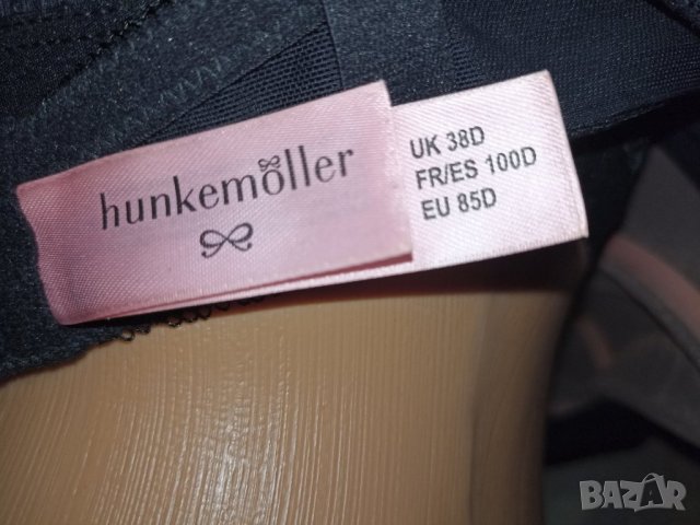 Hunkemoller 85 D-Чудесен сутиен с меки чашки с банел в черно с флорални мотиви , снимка 5 - Бельо - 40231187