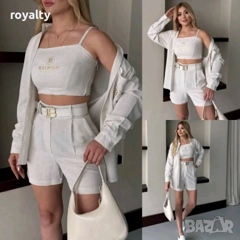 Balmain Дамски Комплект Три Части Два Цвята , снимка 2 - Спортни екипи - 52898420