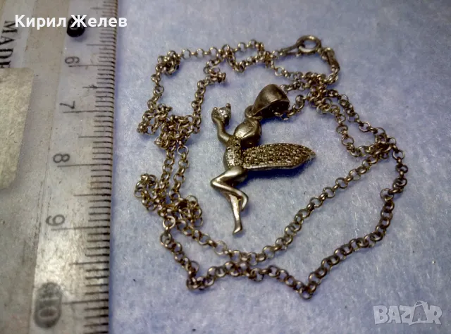 СРЕБЪРНА ФЕЯ ДЪРЖИ СКЪПОЦЕНЕН КАМЪК Арт ПЕНДАНТ с ФИНА СРЕБЪРНА ВЕРИЖКА - СРЕБРО 925 с ЦИРКОН 49778, снимка 6 - Колиета, медальони, синджири - 50416539