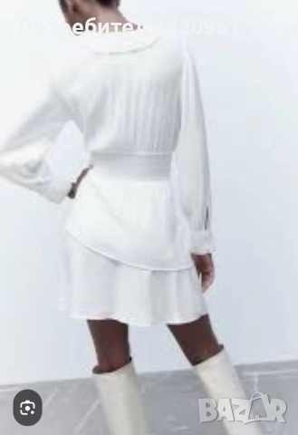 Рокля на волани с дълъг ръкав на Zara,нова с етикит, снимка 4 - Рокли - 52713971