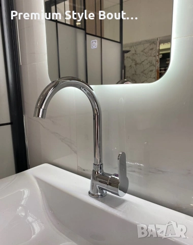 Електрически хромиран смесител с моментално загряване на водата и LCD екран - винаги топла вода