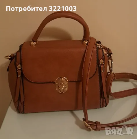 Дамска кафява чанта от еко кожа, снимка 6 - Чанти - 56247299