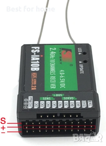 FLYSKY FS-iA10B приемник 2.4G 10-канален PWM изход с PPM съвместим за FS I6 I10 I6S I6X , снимка 5 - Друга електроника - 53139694