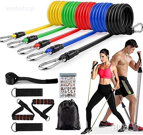 КОМПЛЕКТ ЛАСТИЦИ ЗА ТРЕНИРОВКА POWER RESISTANCE BANDS, снимка 10 - Фитнес уреди - 37945709