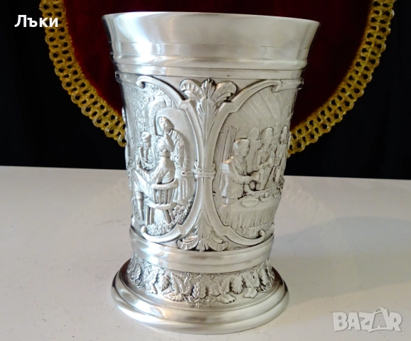 Чаша от калай,халба 400 мл.,картини шедьоври. , снимка 3 - Антикварни и старинни предмети - 51584967