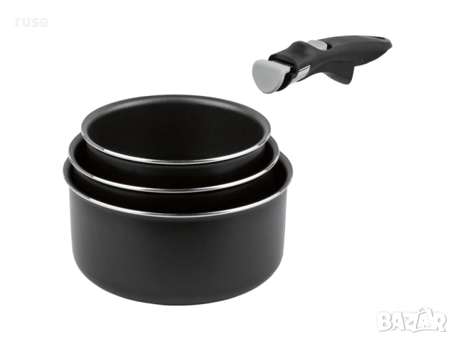 НОВИ! Комплект тенджери със сваляща се дръжка 4 части , снимка 3 - Съдове за готвене - 54145361