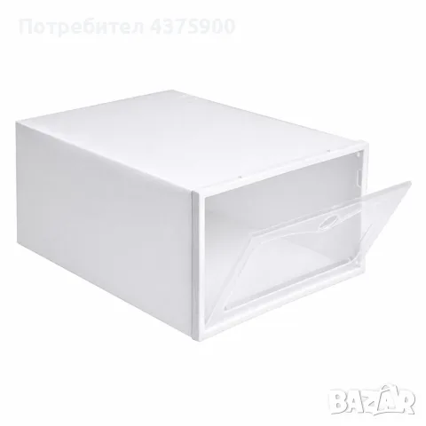 Комплект 12 бр. кутии за обувки с прозрачен капак – Модулен органайзер за гардероб, шкаф, снимка 7 - Кутии за съхранение - 56154502