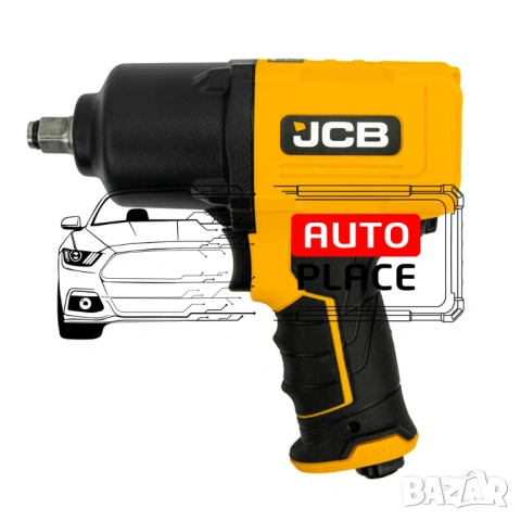 Пневматичен гайковерт с къс шпиндел 1450 Nм 1/2″ JCB с вложки и куфар