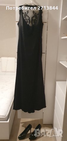 Черна сатенена рокля , снимка 1