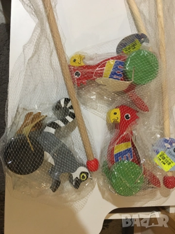 3бр. детски бебешки буталки буталка дървена папагал разходка, снимка 11 - Други - 52131779