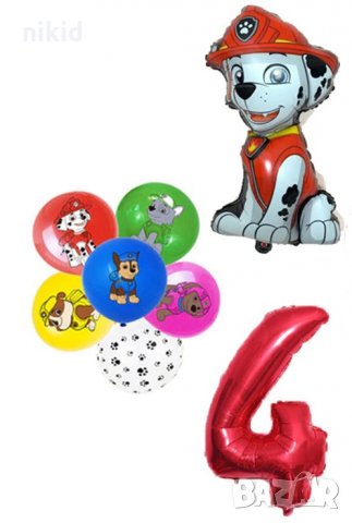 Пес патрул Paw patrol кучета куче Обикновен надуваем латекс латексов балон парти, снимка 6 - Други - 30354979