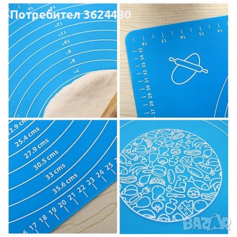 Силиконова подложка за месене, точене и печене на тесто, снимка 8 - Прибори за хранене, готвене и сервиране - 39955821