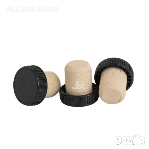 Коркови тапи с Черна ПВЦ глава 27 х 19 мм., Колматирани