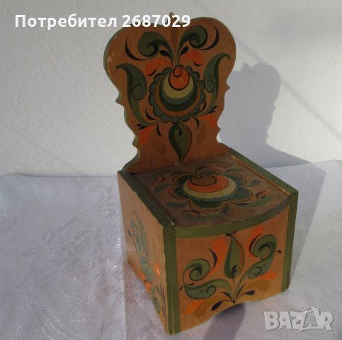 Дървена стара кутия за стена с капак, снимка 7 - Антикварни и старинни предмети - 29729469